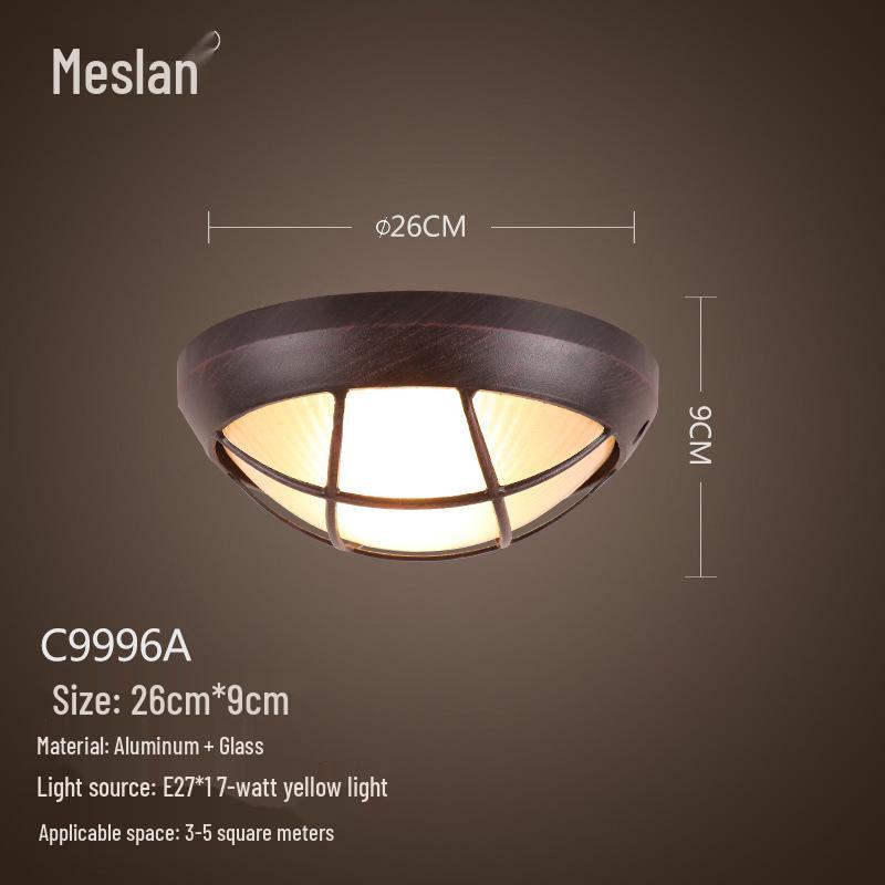 American Retro Industrial Ceiling Light for Bedroom, Dining Room, Balcony, Corridor, Aisle, and Entrance