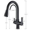ALENARTWATER Kitchen Pure Water Sink Faucet , 360 Rotation Filter Tap , Outlet Spout Pull Out Mixer Taps , Torneira