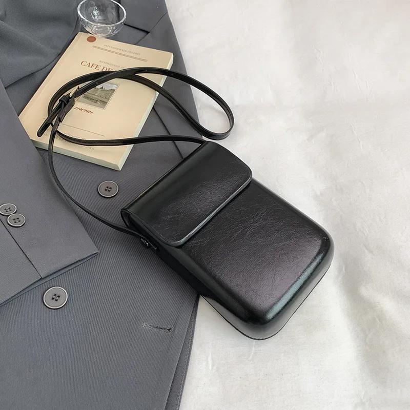 Damen Mini PU Leder Schultergeldbörsen und Handtaschen für Mädchen Damen Handy Einfache Uni Designer Tasche