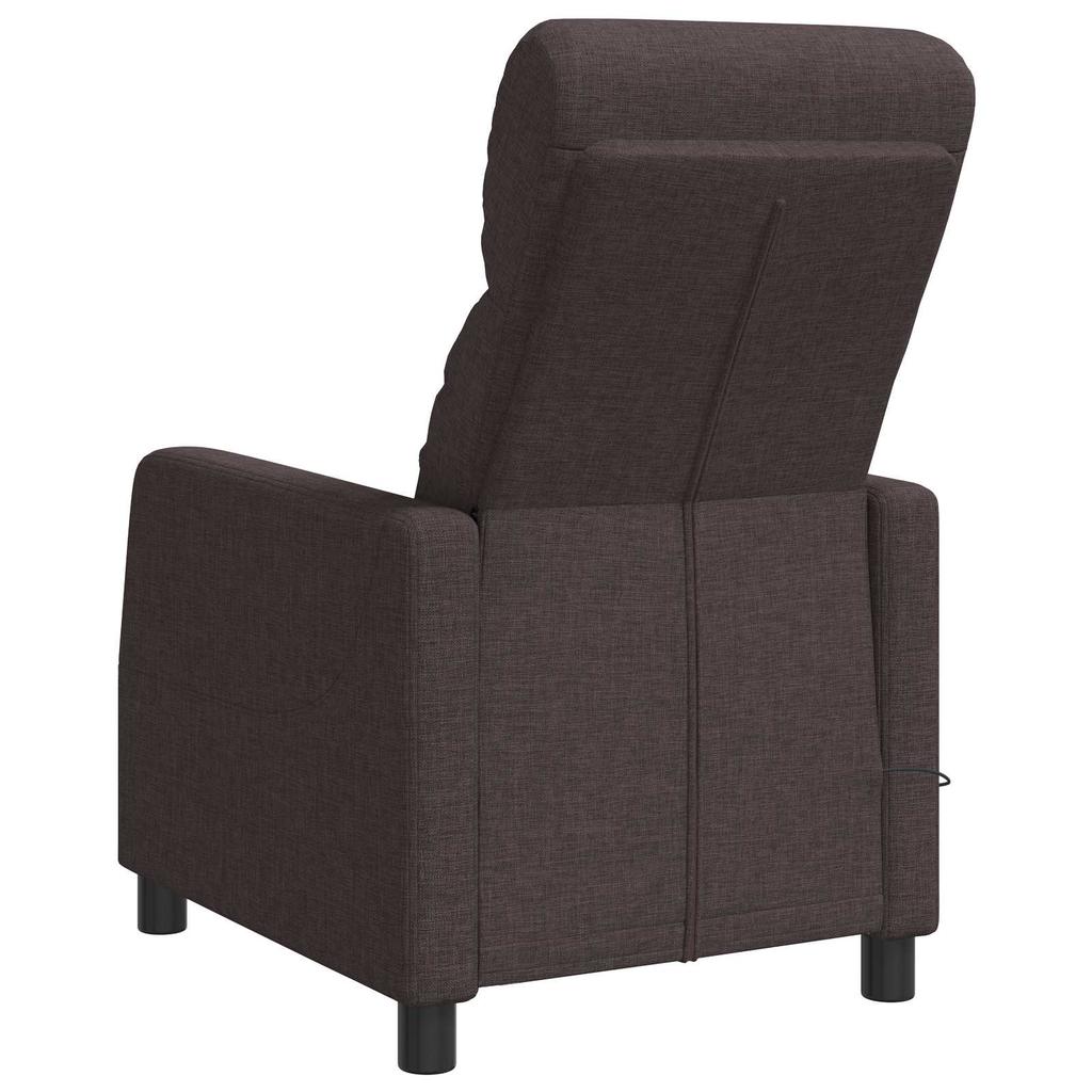Massage Recliner Dark Brown Fabric