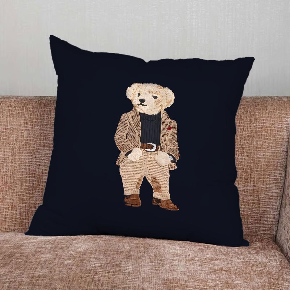 Fashion Bear P-PoloS Pillow Case For Home Bedroom Car Office Decoration Living Room Sofa Cushion Cover Suitable