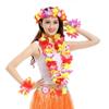 4Pcs/set Hawaiian Flower Leis Garland Necklace Wreath Petal Headband Bracelet Beach Party Decor Wedding Dressing Accessories