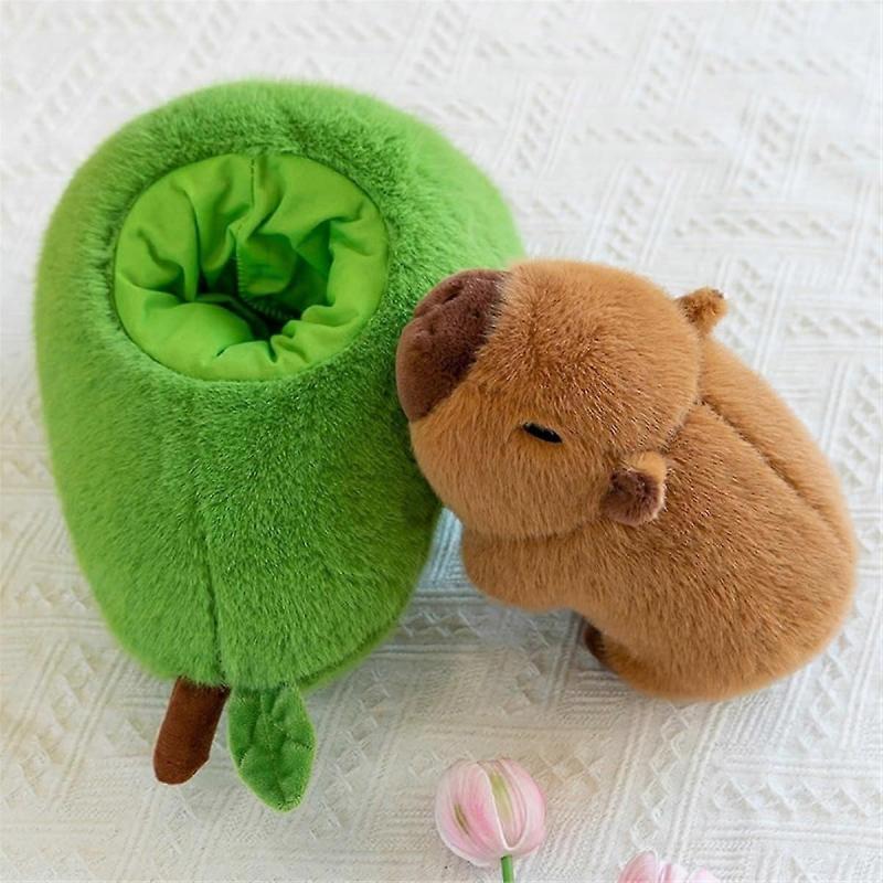 Avocado Capybara Plush Toy Realistic Capybara Stuffed Animal 35cm