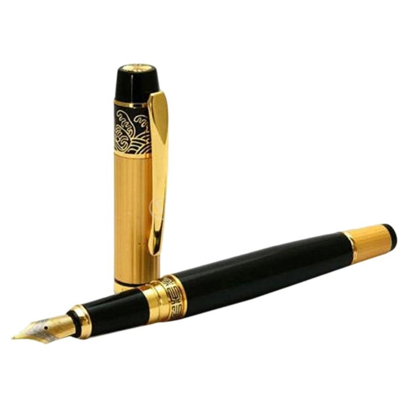 Металлическая перьевая ручка с перезаправляемым поршневым картриджем чернил Каллиграфическая перьевая ручка с наконечником из нержавеющей стали