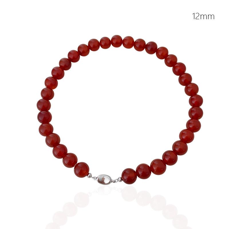 2024 High-End Natural Red Agate Clavicle Choker Necklace for Women: New Chinese National Style Accessory