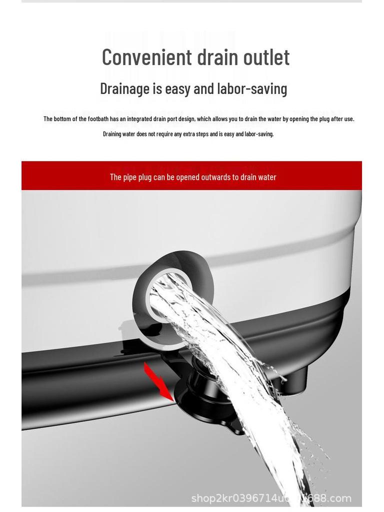 Electric Heated Foot Bath with Automatic Temperature Control and Massage Function