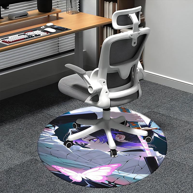 Anime Character Round Chair Mat - Decorative Rug for Home Office Living Room Bedroom Gift0425b