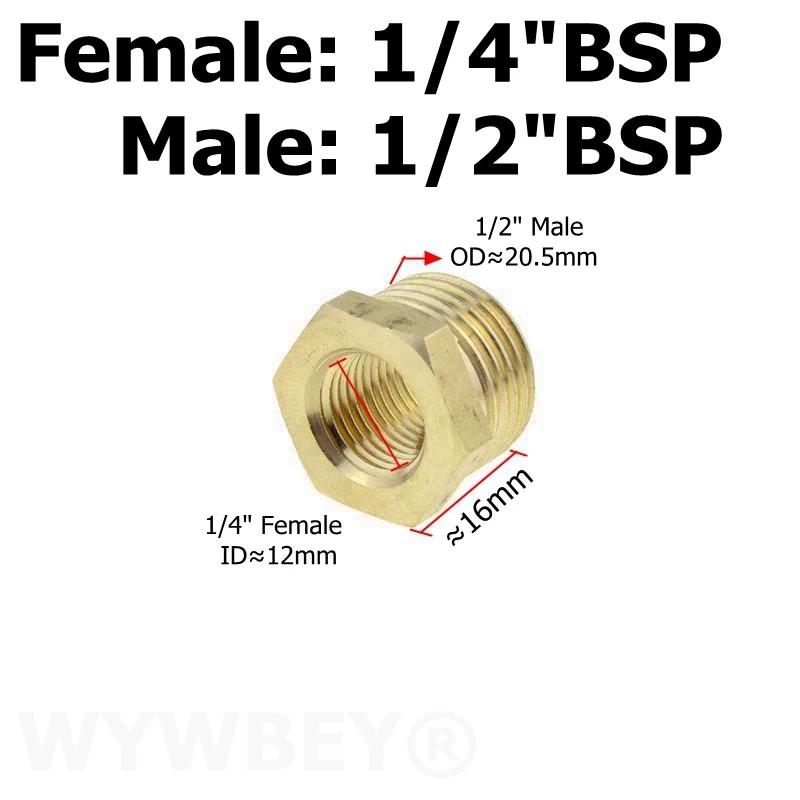 Brass Hex Bushing Reducer Pipe Fitting 1/8 1/4 3/8 1/2 3/4 F to M Threaded Reducing Copper Water Gas Adapter Coupler Connector