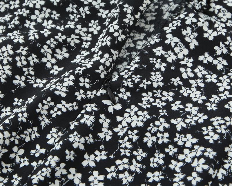 Versatile Floral Print Midi Dress - Fashionable Temperament Style