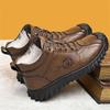 CINESSD New Warm Winter Velvet Men's Snow Boots Non-slip Men's Leather Boots Thick Bottom Dad Shoes