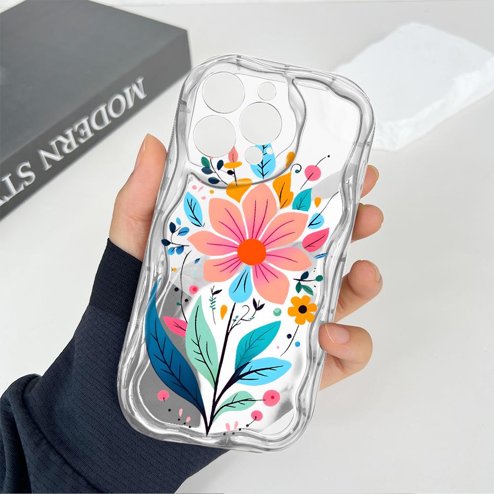 Cute Cartoon Pattern Cream Texture Casing Wavy Edge Soft Silicone Cover Phone Case for Vivo