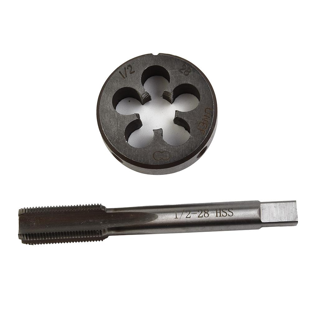 1/2-28 Tap + Die 2* 2pc 2pcs HSS Hand Kit Set TPI 1/2x28 28 TPI (Thread-Per-Inch) UNEF Thread 1/2" UNEF Practical Brand new