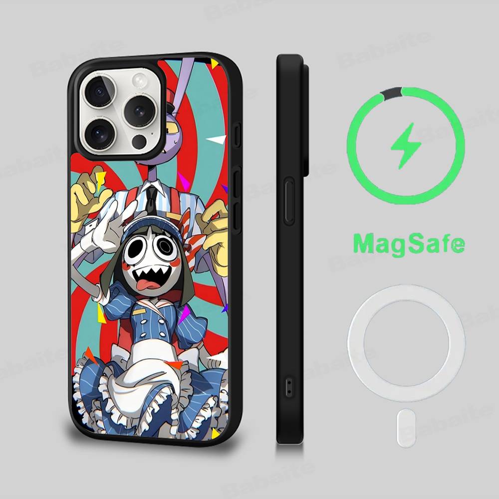 Erstaunliche Digitaler Zirkus Handyhülle Magnetische Hülle Für IPhone 16 14 13 12 11 15 Pro Max Plus Für Magsafe Kabelloses Lade Cover