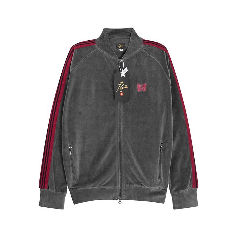 

NEEDLES x AWGE Оксамитова куртка-метелик - Модний спортивний одяг на блискавці в японському стилі M