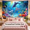 Fish Ocean (95) Theme Wall Tapestry Customized With Name Text Personalized Hanging Tapestry For Bedroom Living Room Decor
