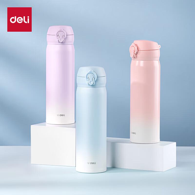 Deli 304 Stainless Steel Insulated Water Bottle with Pop-up Lid