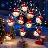 Snowman Garland String Lights Battery Operated LED Holiday Lighting Christmas Decor for Indoor Outdoor Tree