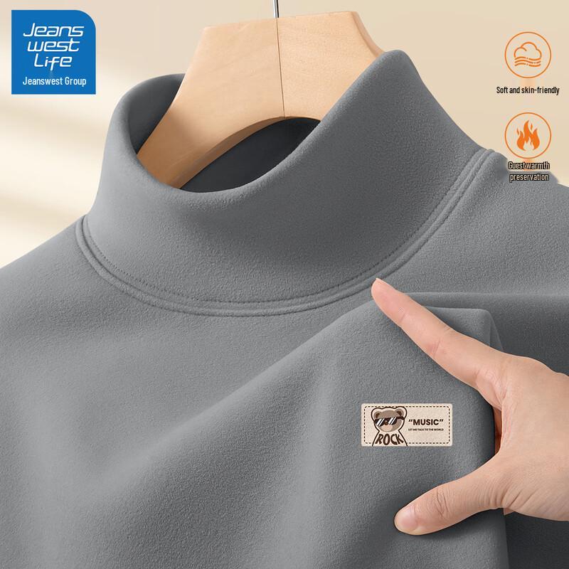 JEANSWEST LIFE Pánské plyšové podšité tričko s dlouhým rukávem z německého sametu