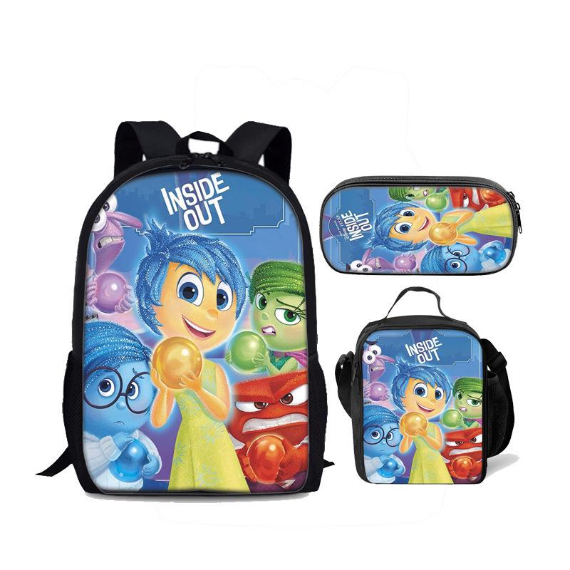 Insideout Student 17-Inch School Bag Ice Pack Three-Piece Mind Team Backpack Set