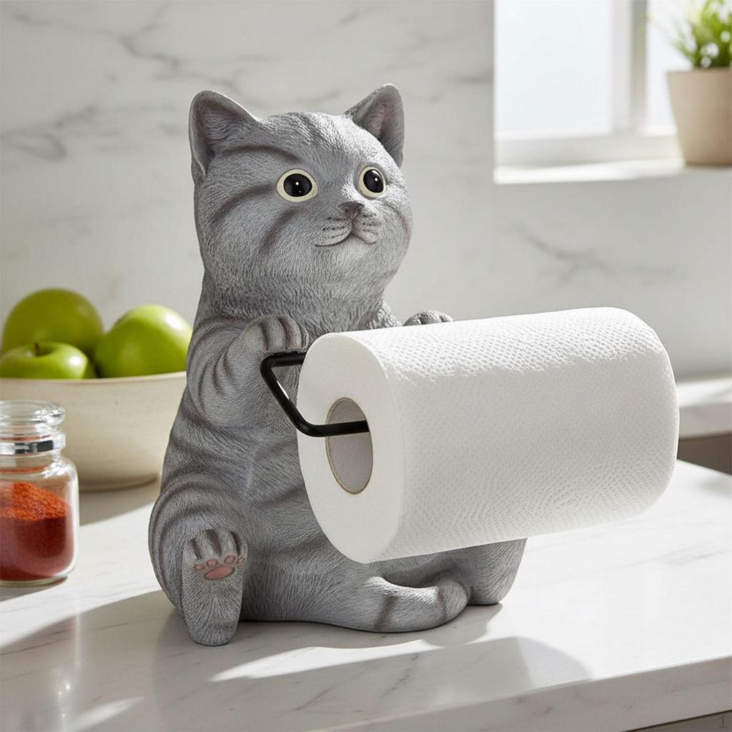 Cat Toilet Paper Roll Holder, Resin, Professional, Multifunctional Practical, Durability, Novelty