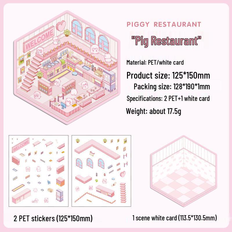 Yuezhen Dreamland 3D Cartoon Landscape Stickers for Kids