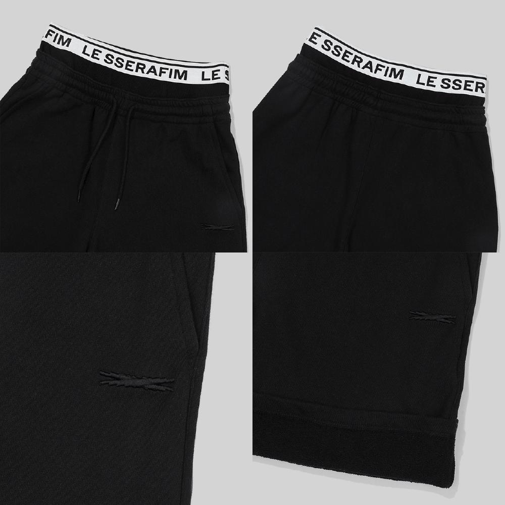LE SSERAFIM OVERSIZED SHORTS ハーフパンツ 黒 LE SSERAFIM OVERSIZED SHORTS ハーフパンツ 黒