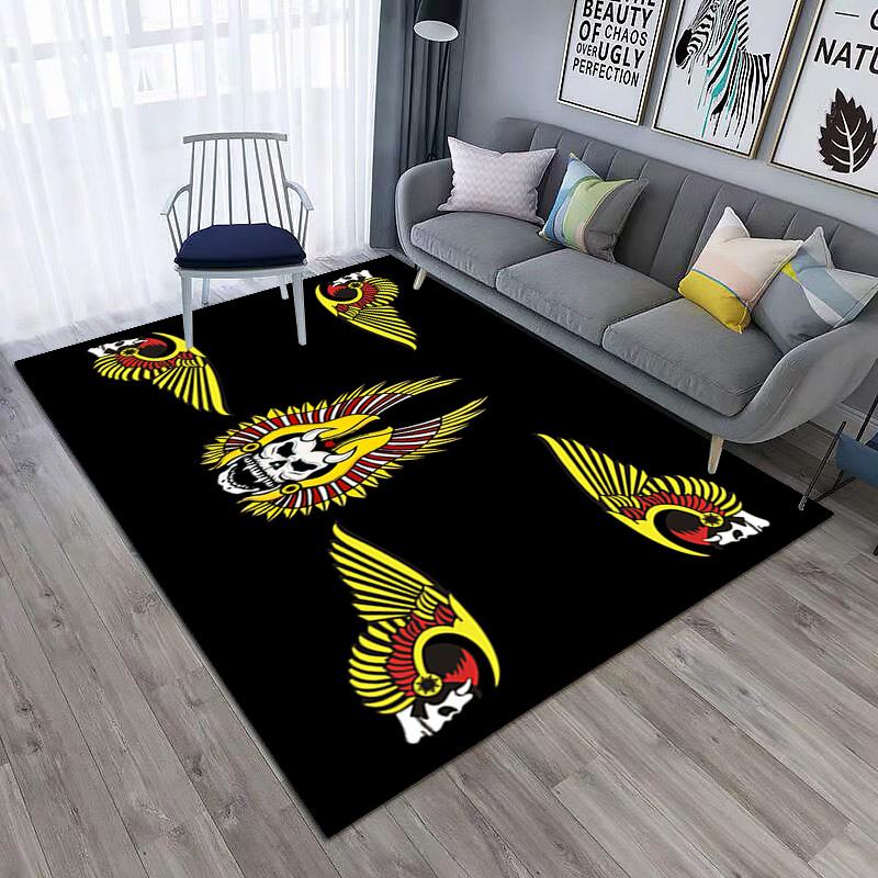 Gang Motorcycle enthusiasts Hells Angels Motorcycle Club carpet is suitable for living room and bedroom doormats office balcony decorative carpet V8