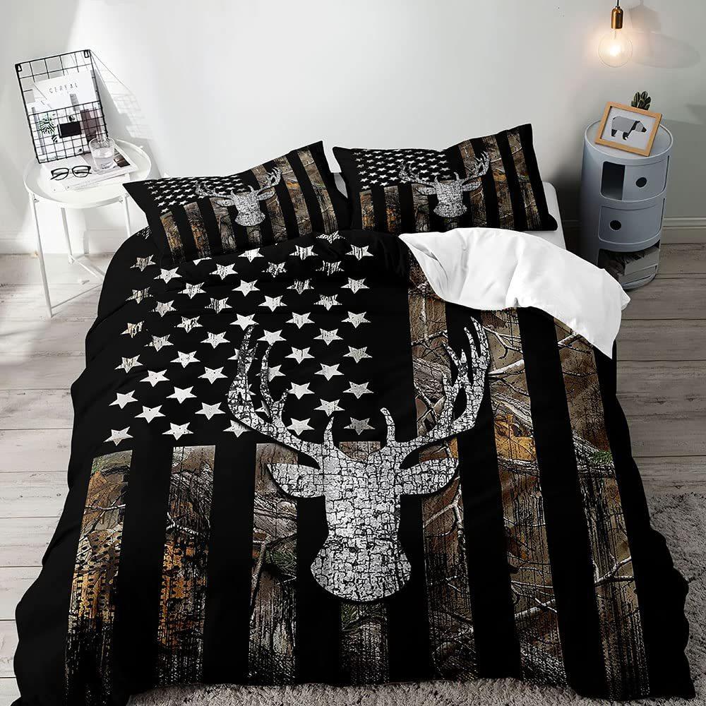 

Beardeer Лесной Загородный Коттедж Комплект Постельного Белья из Трех Предметов Пододеяльник Цифровая Печать Покрывало EU single 135*200