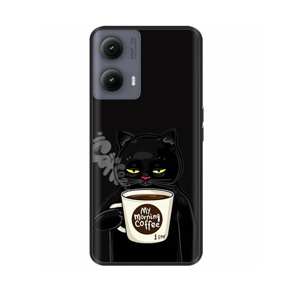 Silicone Casing For Motorola Edge 2024 Case Lovely Cartoon Soft TPU Black Cover For Moto Edge 2024 6.6" Shockproof Fundas Capa