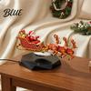 Modern Festive Mantel Decoration Floating Santa Sleigh, Flying Sleigh Magnetic Levitation Christmas Display, Holiday Party Table Centerpiece