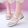 Women's Flats Summer Breathable Single Shoes Hollow Out Mesh Sandal Fashion Ballet Flats Mary Jane Shoes for Women Zapatos Mujer