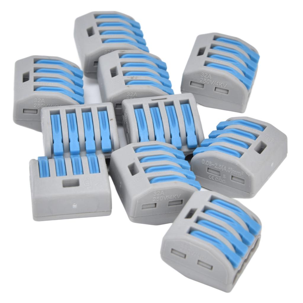 25PCS 4 Way Lever Compact Wire Connectors Push In Quick Splicing Conductor Terminal BlockBlue