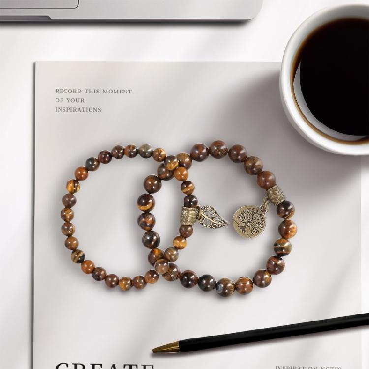 Handmade Leaf Charm Bracelet Life Tree Bangles Jewelry Gift for Women and Man