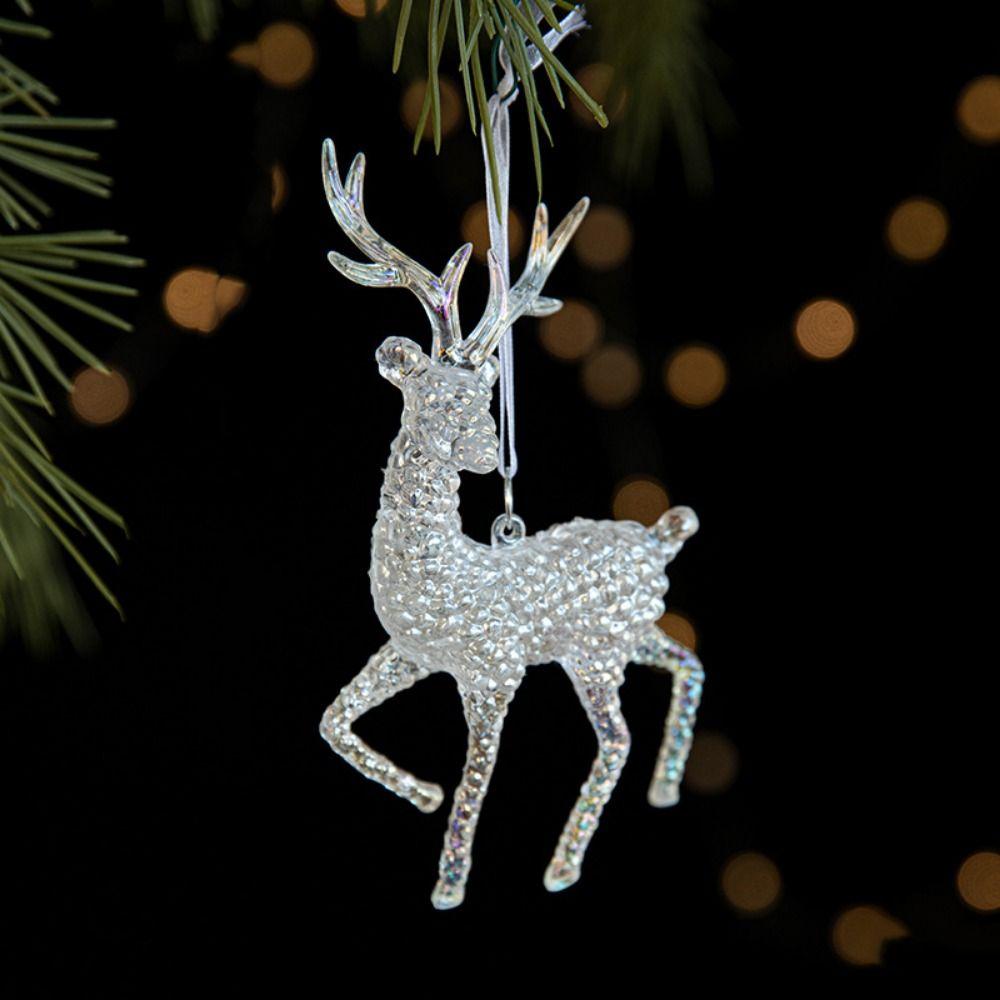 Colorful Christmas Tree Acrylic Pendant Plastic Ice Crystal Pendant New Year