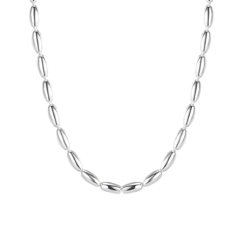 S925 Sterling Silver Necklaces For Women Simple Chain Fashion Minimalist Pendant Necklaces Mini Beads Necklace Birthday Gift
