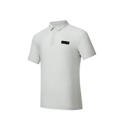 Polo de Manga Curta Confortável Simples Versátil Respirável Moda Masculina tops Areia-Claro-Cinzento 152527107-1