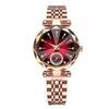 Elegant Ladies' Quartz Watch with Diamond Accents, Durable Glass, and Steel Band