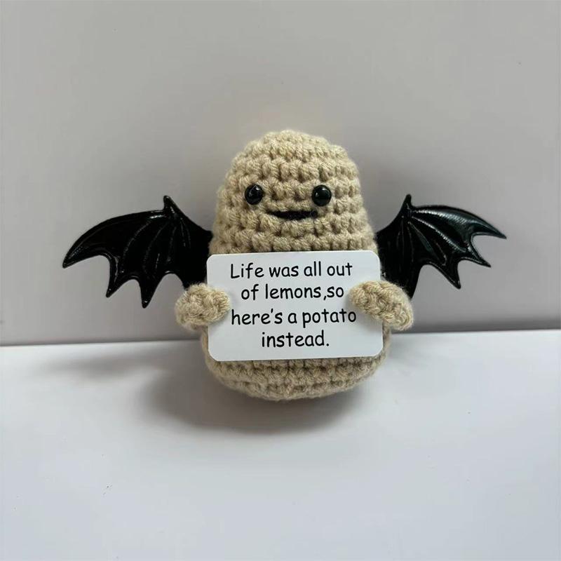 Crochet Positive Handmade Dolls Christmas Knitting Doll Plush Wool Knitting Doll With Greeting Card Creative  New Year Gift