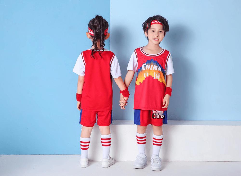 Two-Piece Kids' Basketball Jersey Set for School Competitions and Training