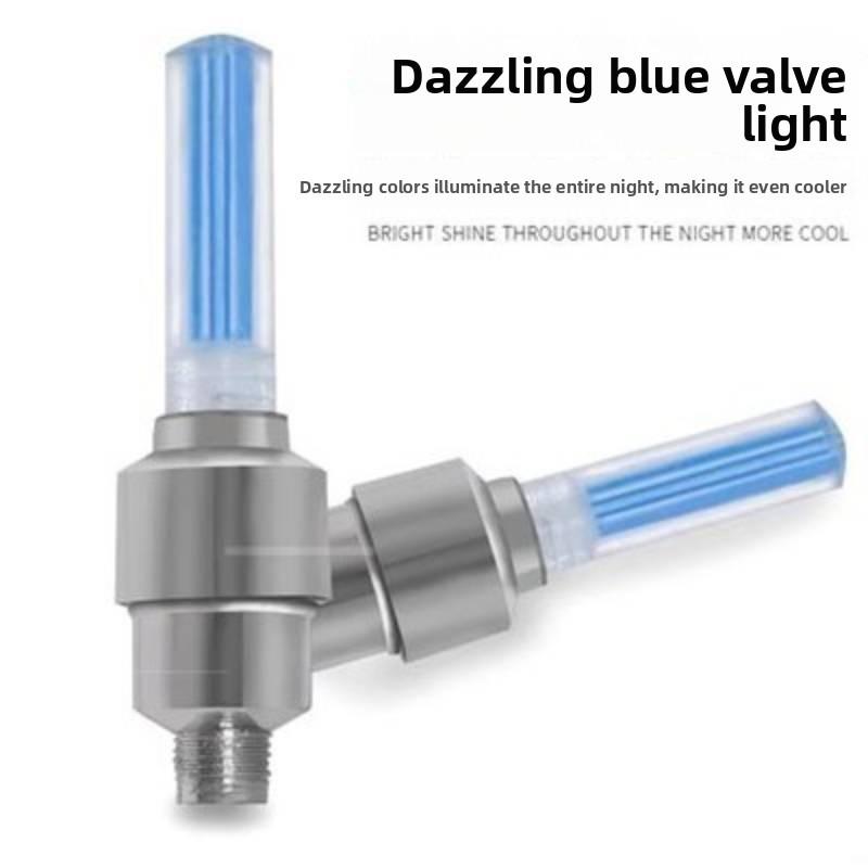 Bicycle Valve Cap Lights With Led Illumination For Cycling Accessories And Safety