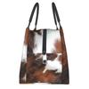 Cowhide Leather 3D Printing Resuable Lunch Box Women Waterproof Animal Fur Texture Thermal Cooler Food Insulated Lunch Bag