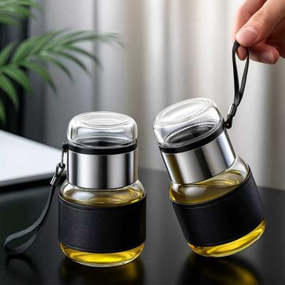 Ins hochwertiger Pier Pier Glas transparenter Teetasse tragbar Auto Wasserbecher Handbecher Verbrühschutz Tee Trennbecher