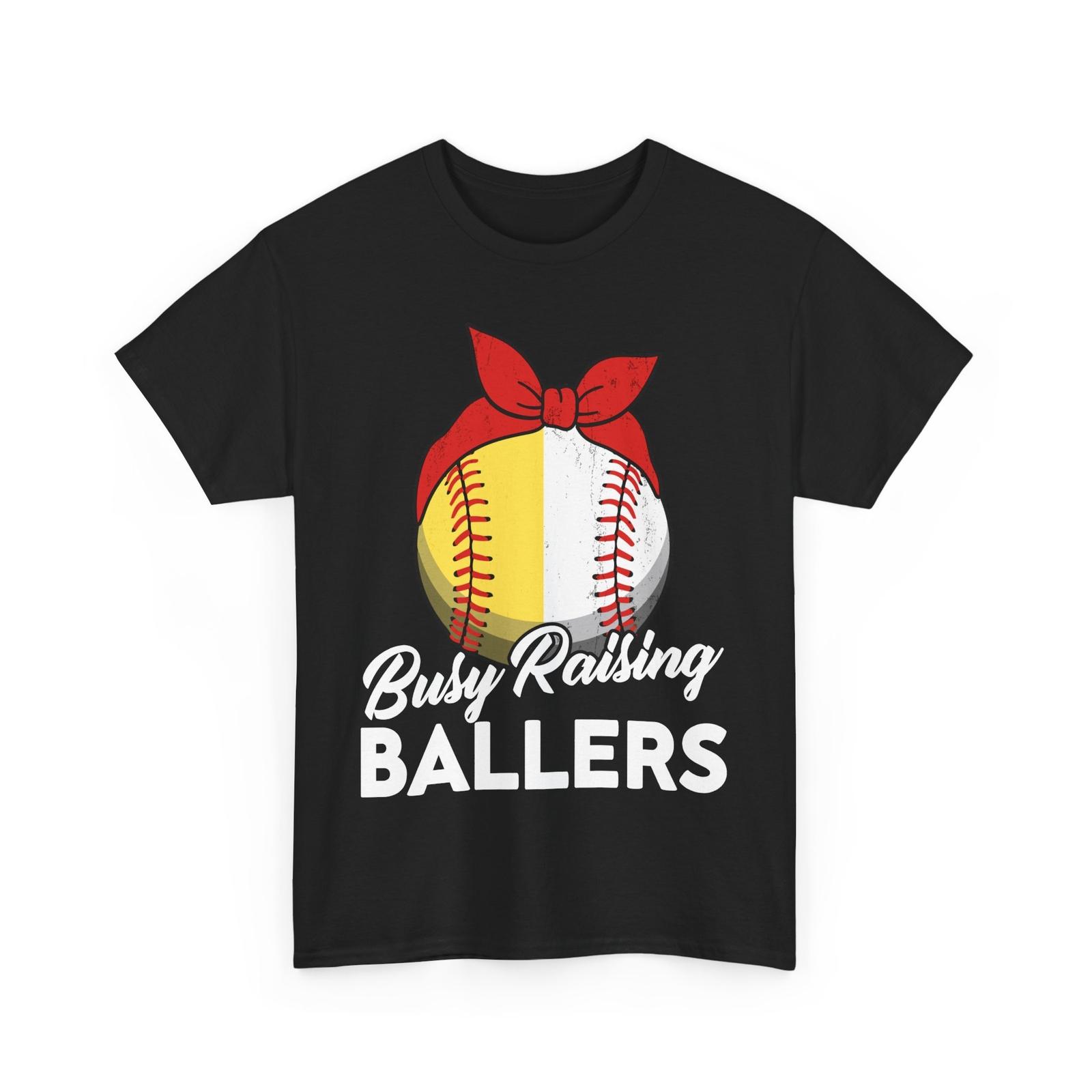 Busy Raising Ballers Shirt, Softball Baseball Bandana Sports Lovers Shirt 2XL