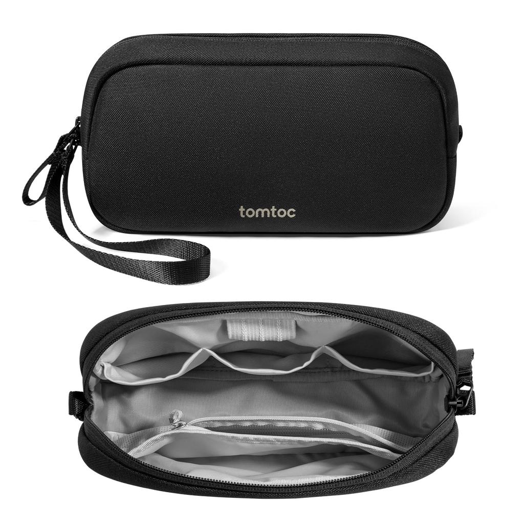 tomtoc Freestanding Gadget YKK Recycled Travel Black Compact, Pouch, Zipper, Materials, Pouch, Water-Repellent,