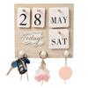 Wall-mounted Perpetual Calendar Ornaments Adjustable DIY Calendar with Hooks  Bedroom