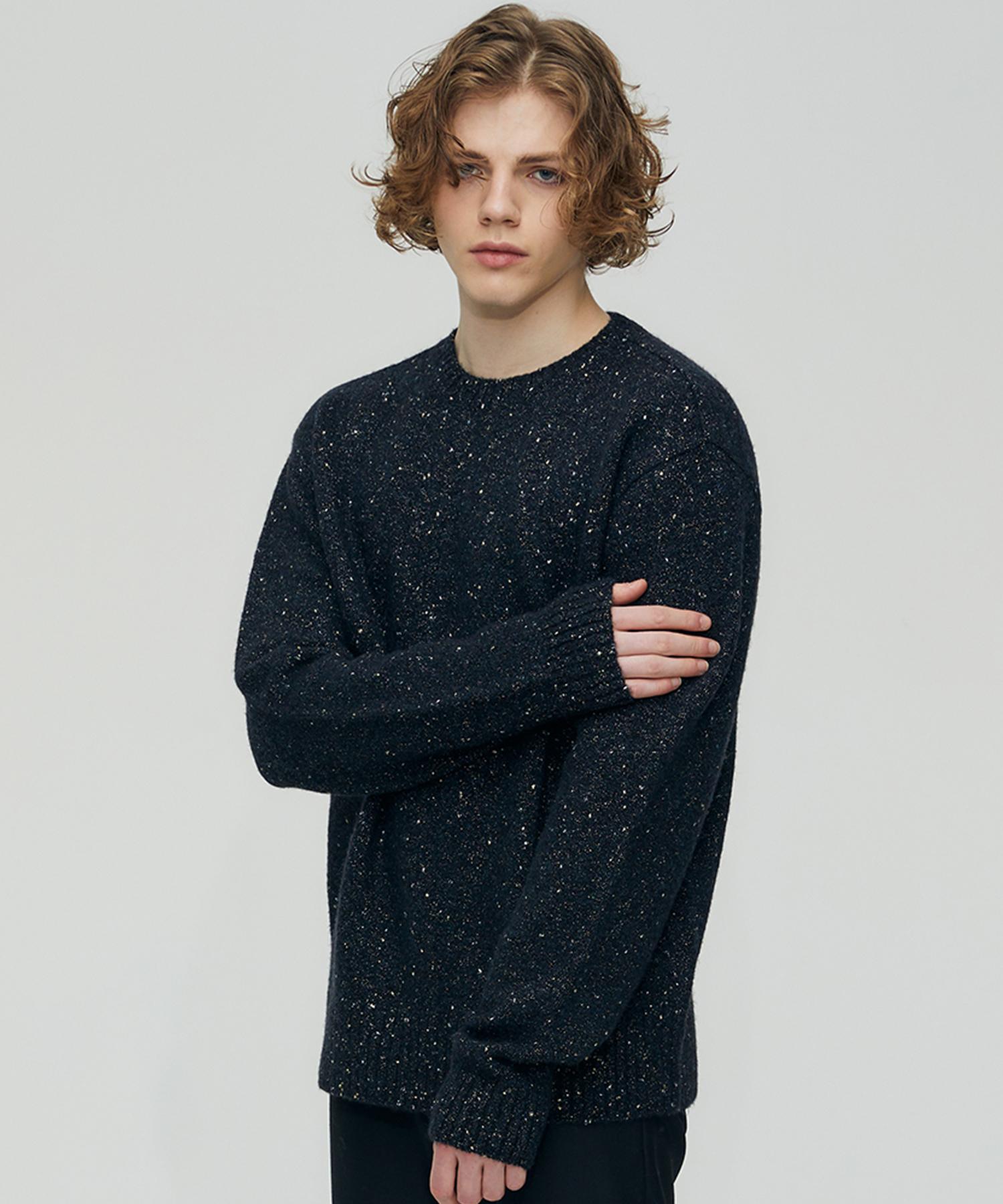 Pinned Look Metalic Yak & Lurex Pullover (Black) L