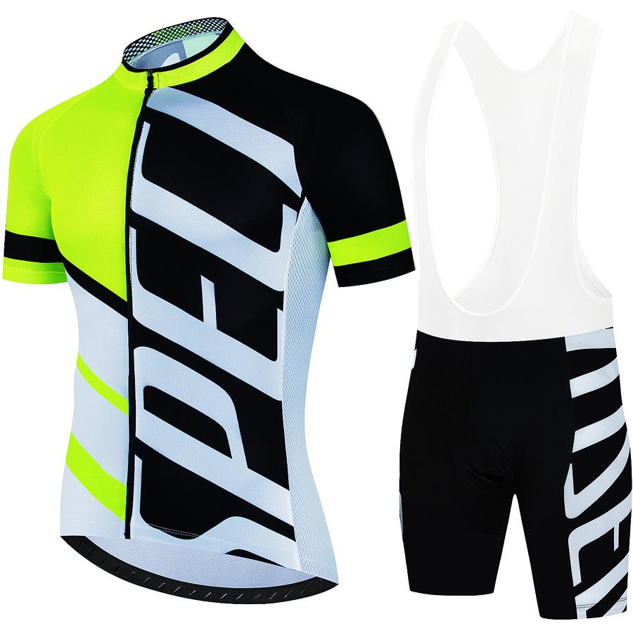 Tour De France Team Cycling Jersey & Pants Set Men's Short Sleeve Summer Bike Clothing Breathable Quick Dry Outdoor Road Bicycle