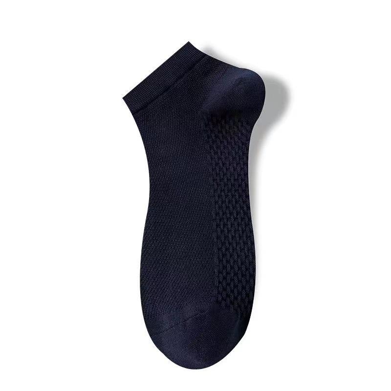 Men's Summer Thin Solid Color Sweat-absorbing and Odor-proof Short Socks, Pure Cotton Breathable Thin Mesh Business Short Socks for Men