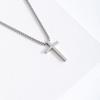 European and American Stainless Steel Cross Necklace Men's Long Pendant Personality Versatile Smooth Titanium Steel Necklace Cross