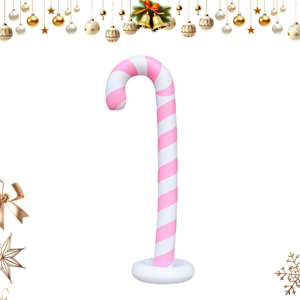 Inflatable Ornament Ball 57inch Blow Up Props Large Candy Stick Inflatable For Home Lawn Holiday Indoor Party Favors Outdoor